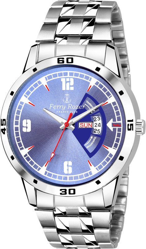 Ferry Rozer 1109 Day & Date Series Blue Analog Watch  - For Men