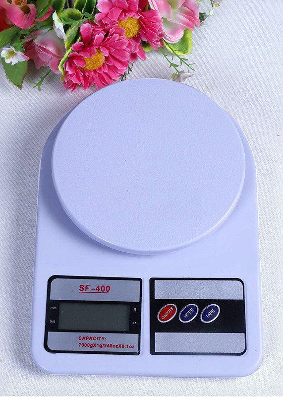 Manogyam Digital 10kg x 1g Kitchen Scale SF_400 Balance Multi-purpose weight measuring machine Weighing Scale(OFF WHITE 1)