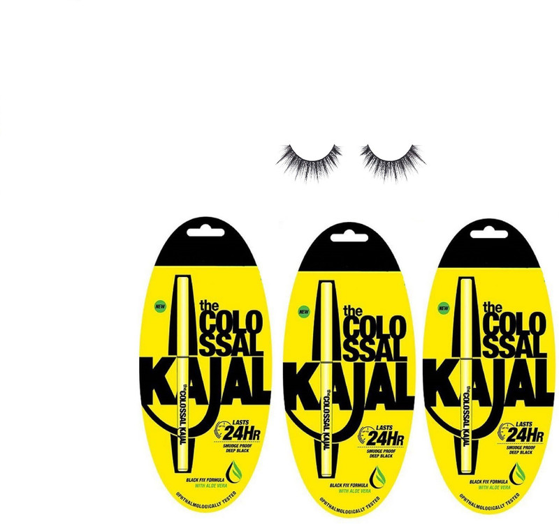 gratify aloe vera black kajal comb with rushbale eyelash(4 Items in the set)