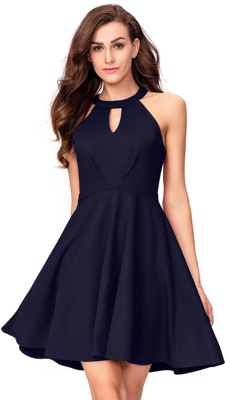 Addyvero Women Skater Blue Dress | Desertcart Trinidad and Tobago