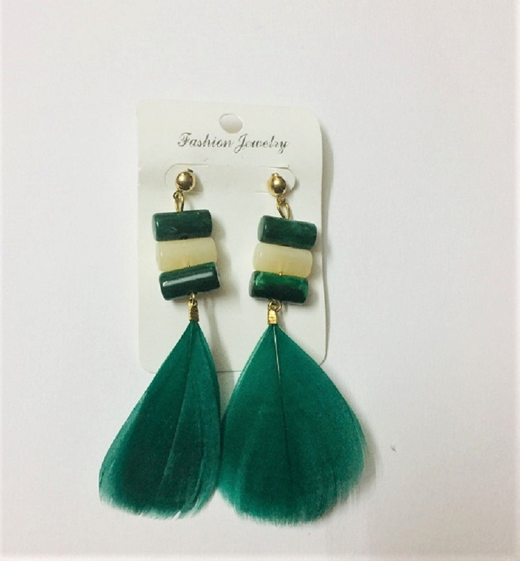 kamaaya Kamaaya feather wings with stone tassel earring Alloy Tassel Earring