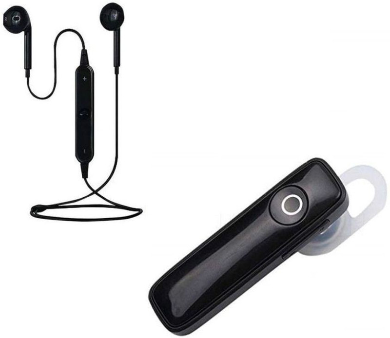 rk enterprises Combo S6 & K1 Bluetooth Headset with Mic(Back, In the Ear)