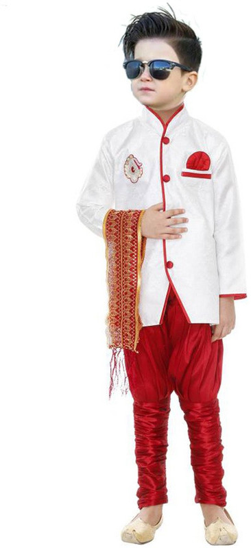 smartbazar Boys Festive & Party Kurta, Pyjama & Dupatta Set(Multicolor Pack of 1)