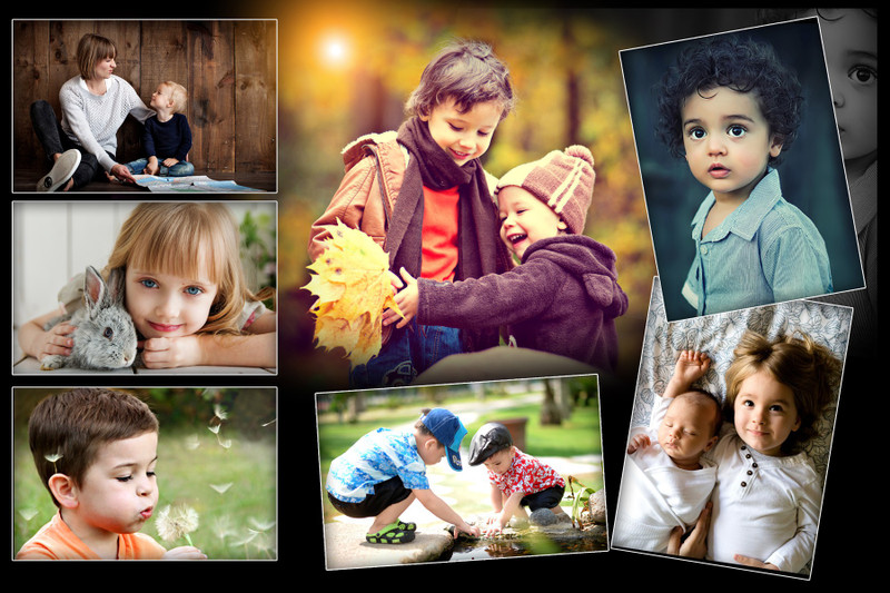 flashingclick Wood Photo Frame(Multicolor, 9 Photos)