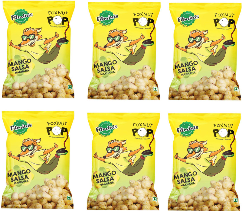 Fitminis Mango Salsa Puffed Fox Nuts(Pack of 6, 6 x 30, 180 g)