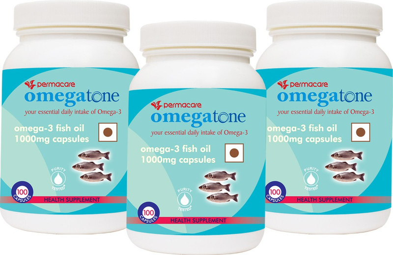 Omegatone Omega-3 Fish Oil 1000mg (180/120 EPA/DHA) 3-Pack, 100 Capsules each(1000 mg)