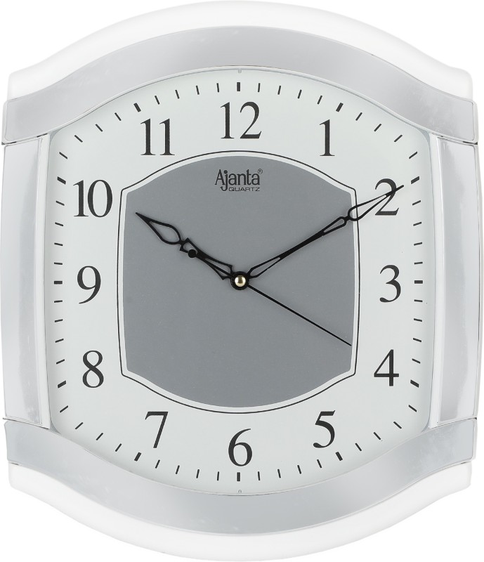 Ajanta Analog 30 cm X 26 cm Wall Clock(White, With Glass)