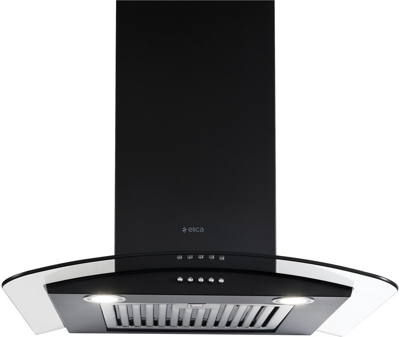 Elica GLACE SF ETB PLUS LTW 60 NERO PB LED with Installation Kit Included Wall Mounted Chimney(Black 1220 CMH)