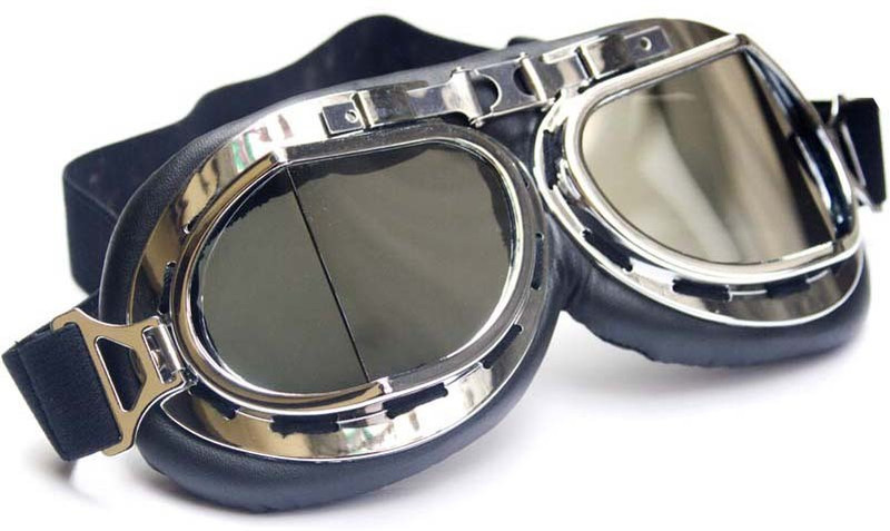 bikestuff Retro Goggles Motorcycle Goggles(Silver)