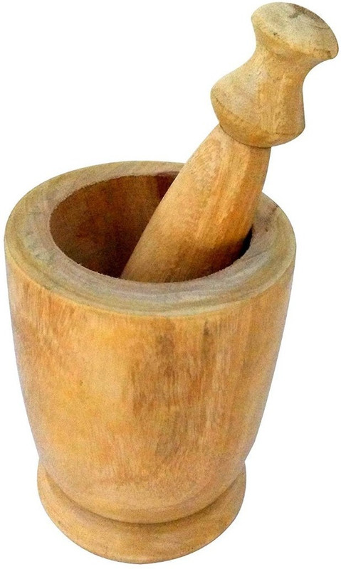 Sri Balajee Handmade Wooden Mortar Pestle Set Home Décor Kitchen Utensil Kitchen Tool Set(Brown, Masher)