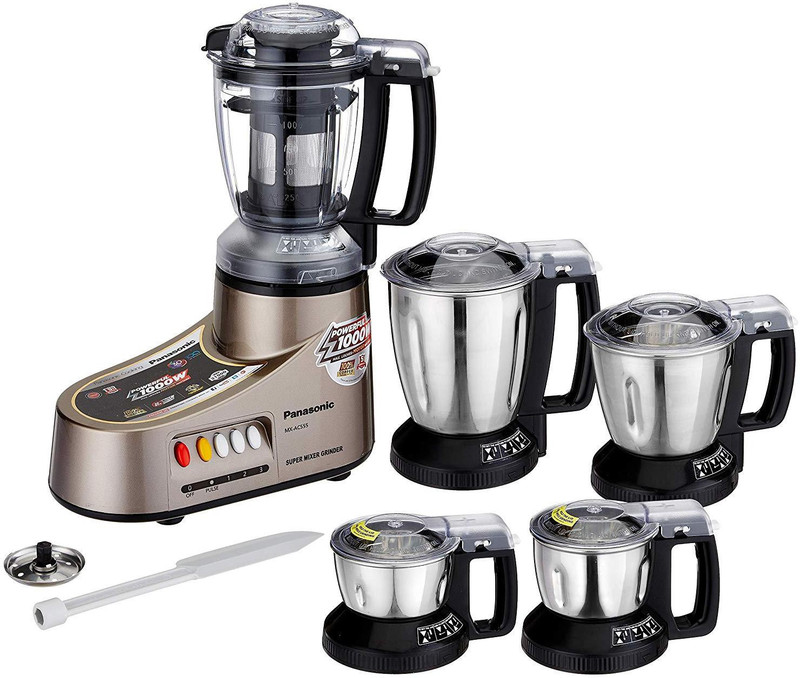 Panasonic MX-AC-555 AC MX-AC555 1000-Watt Mixer Grinder 1000 Juicer Mixer Grinder(Multicolor, 5 Jars)