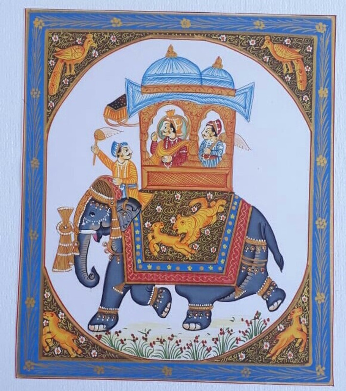 ganeshaartandcraft PA101 Watercolor 9 inch x 8 inch Painting
