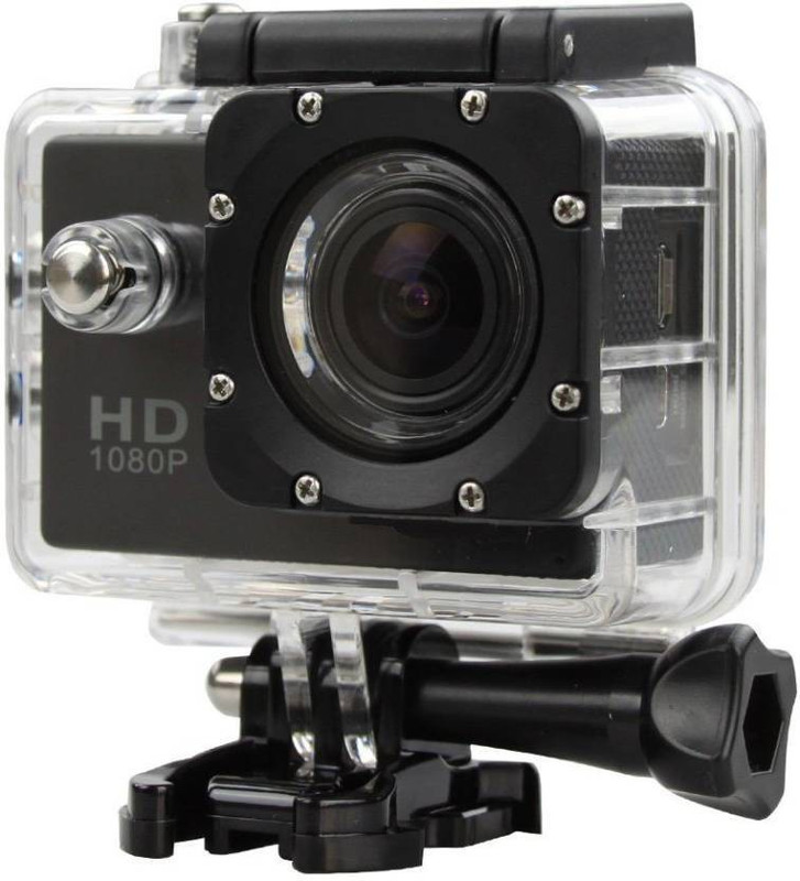 Ruhi Action Shot Action Shot Full HD 12MP 1080P Black Helmet Sports Action Waterproof Sports and Action Camera  (Black 12 MP) Sports and Action Camera(Black, 12 MP)