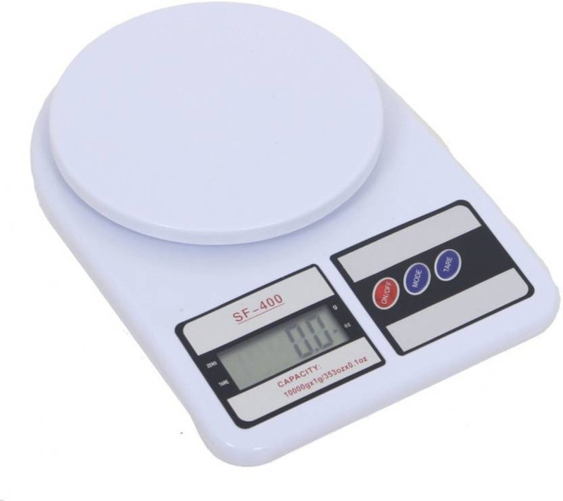 Zeom Electronic Digital 10 Kg Weight Scale Lcd Kitchen Weight Scale Machine Measure for measuring fruits,Spice,Food,Vegetable And More (Sf-400) Weighing Scale (White)  Weighing Scale(White)