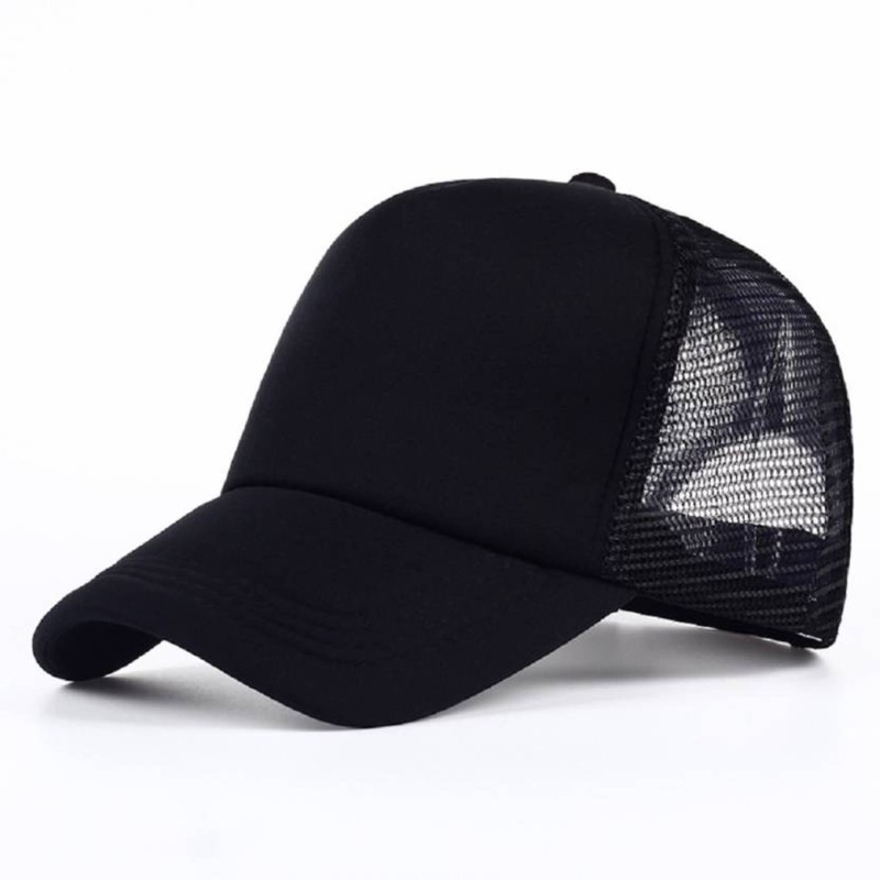 Jannat Fashion Solid Black Solid Half Net, Baseball, Trucker Caps, Mesh cap Cap