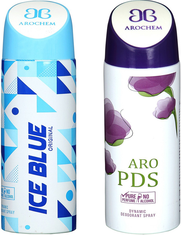 arochem ICE BLUE & ARO PDS DYNAMIC DEODORANT SPRAY FOR DYNAMIC NO ALCOHOL Deodorant Spray  -  For Men & Women(400 ml, Pack of 2)