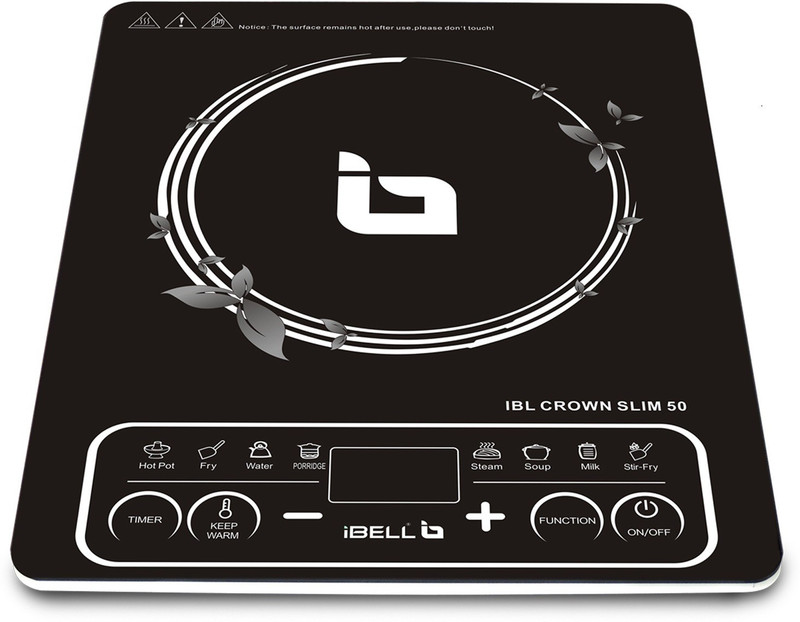 iBELL Crown Slim 50 2200-Watt Induction Cooktop(Black, Push Button)
