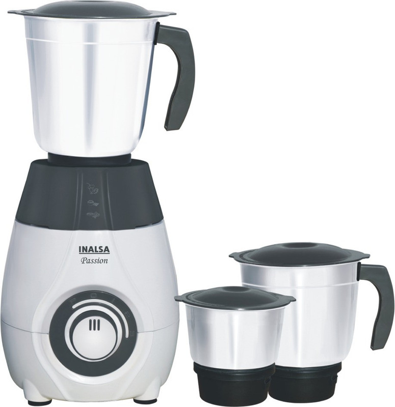 Inalsa Passion 600 Mixer Grinder(Grey, 3 Jars)