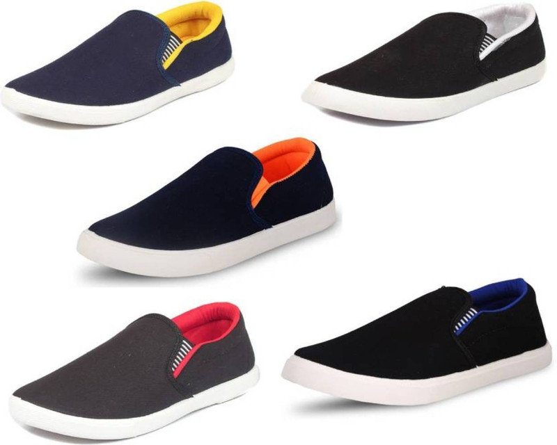 dr life Slip On Sneakers For Men(Black, Blue)