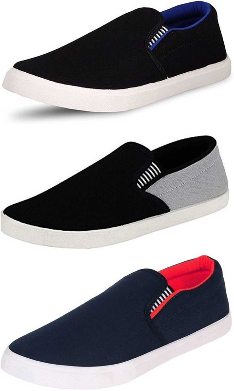 rotto 102.103.104.08 Slip On Sneakers For Men(Blue, Black, Grey)