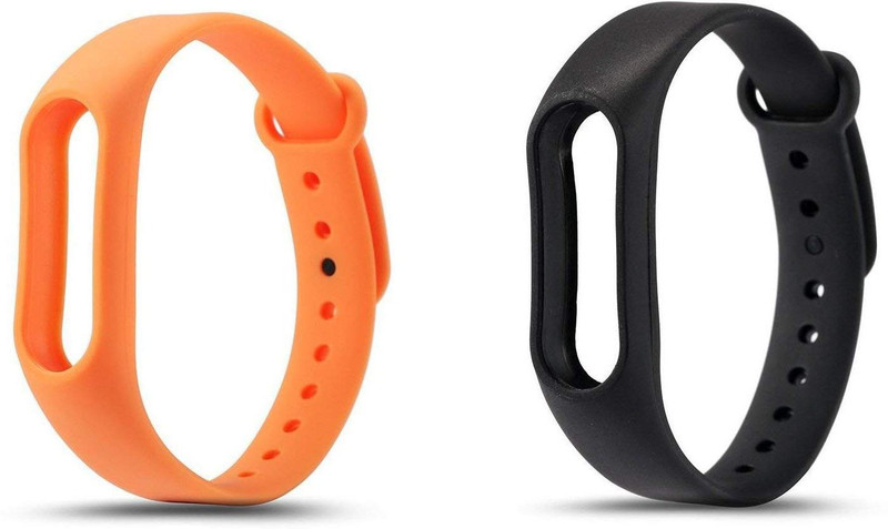 mobimint Smart Band Tag(Black, Orange Strap, Size : Free Size)