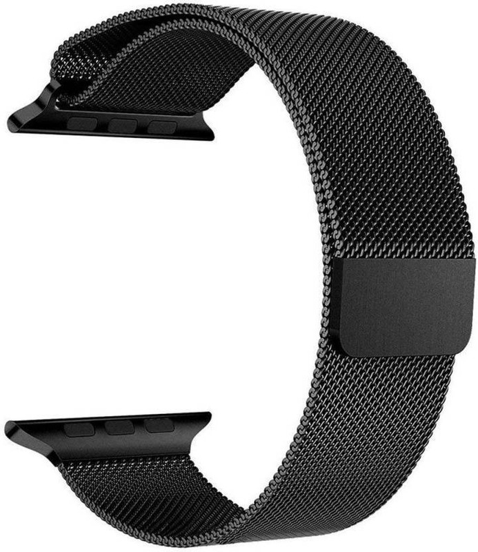 teple Metal Strap Wrist Replacement Band atch 42mm Series 1,2,3 steel Magnetic Lock Buckle Wrist Band strap Closure Clasp Smart Watch Strap(Black)