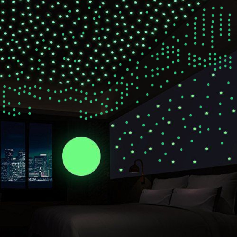 creative kraft Large Night Glow Self Adhesive Wall Stickers  Sticker(Pack of 4)