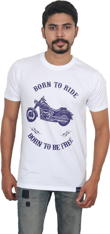 yazhi tees Graphic Print Men Round Neck White T-Shirt