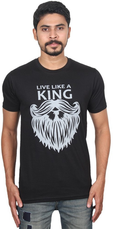 yazhi tees Graphic Print Men Round Neck Black T-Shirt