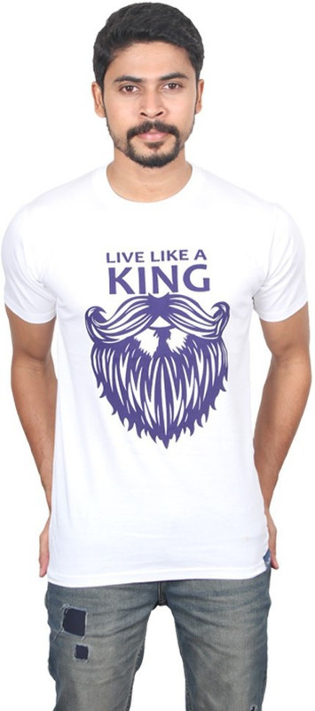 yazhi tees Graphic Print Men Round Neck White T-Shirt