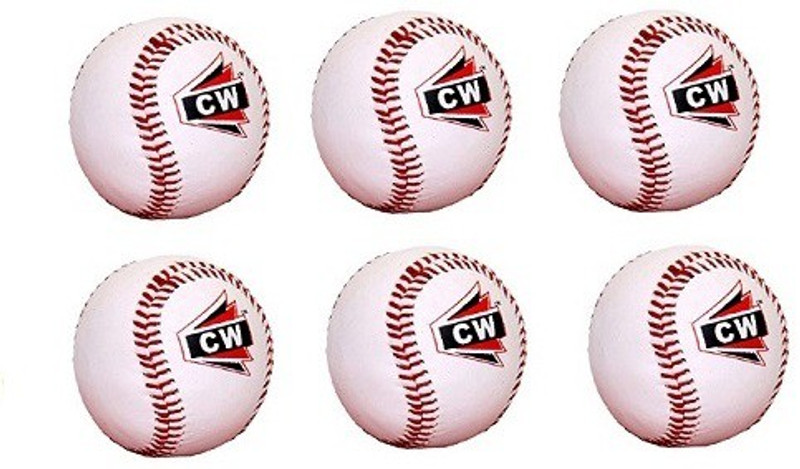 CW Pack Of 6 Outdoor Indoor Game Practice Training PU Soft Baseball(Standard, Pack of 6, White)