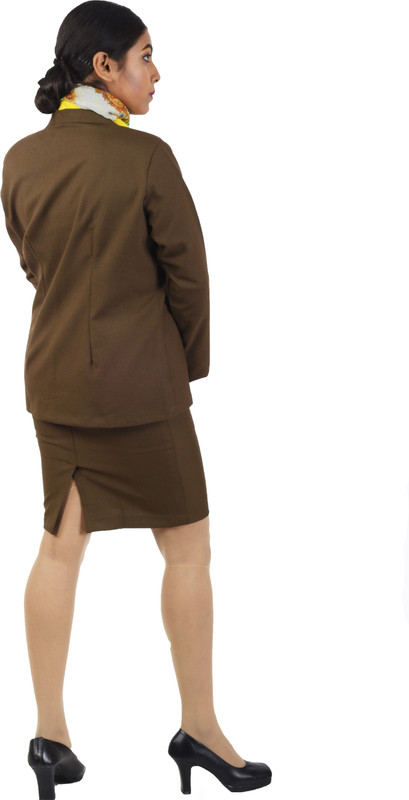 v2uniforms Blazer with skirt Solid Women Suit
