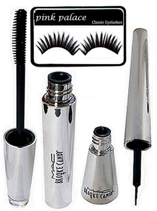 pink palace Eyelashes,Brooke Candy Eyeliner & Mascara(3 Items in the set)