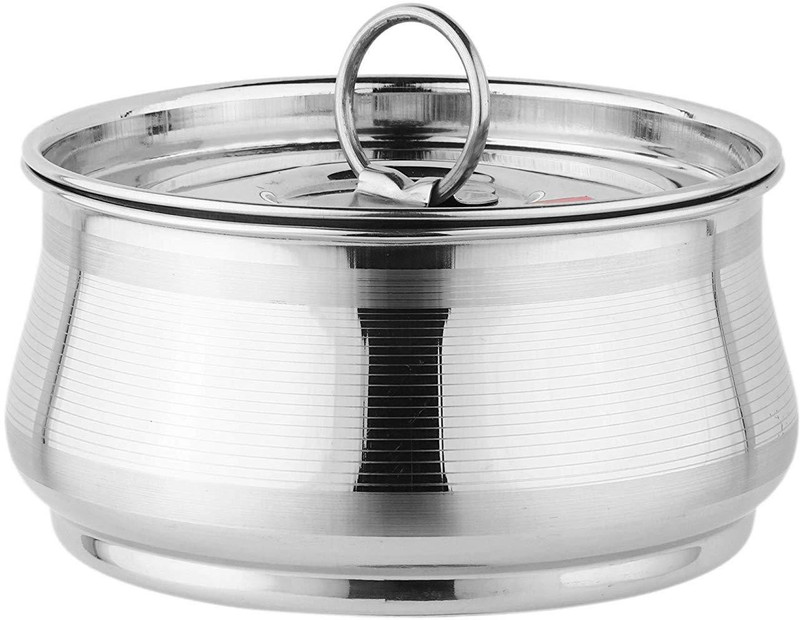 sahajavi Sahajavi 6 Pcs Stainless Steel Cooking Induction & Gas Stove Friendly Belly Shape Storage Container/Top/Cookware/Serving Dish Set With Lids Induction Bottom Cookware Set(Stainless Steel, 6 - Piece)