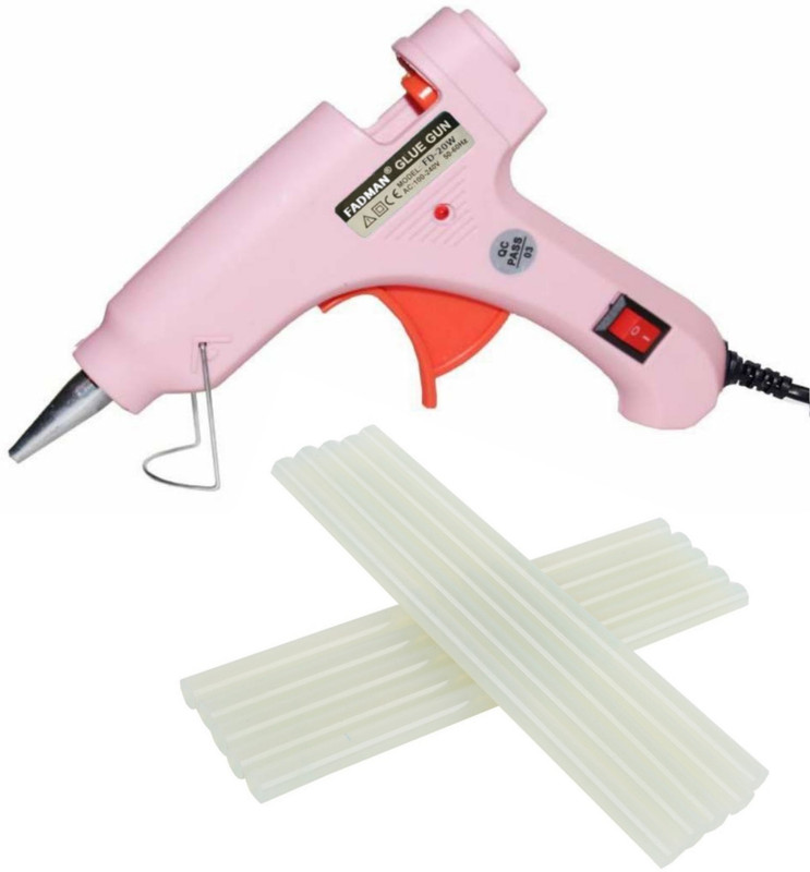 bandook 20 Watt With 08 Glue Sticks Hot Melt Glue Gun Pink Color For Art and Crafts , Diy , Kirigami , Paper , PCB , Plush Toys , Crafts , Wood , Box Standard Temperature Corded Glue Gun (07 mm) Standard Temperature Corded Glue Gun(7 mm)