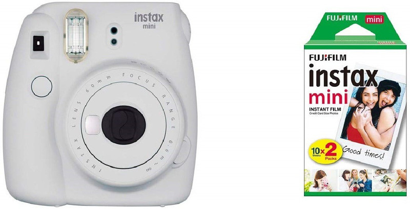 Fujifilm Instax Instax Mini 9 Joy Box with Instant Camera with Instax Mini Picture Format Film (20 Shots) (Smokey White) Instant Camera(White)