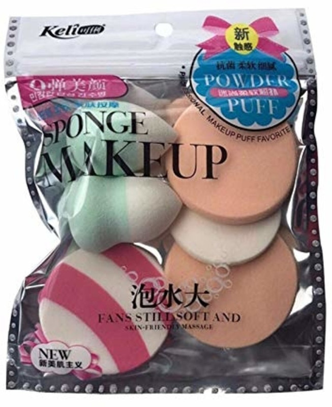 keli 6 in 1 Sponge and Puff for Makeup for Foundation and Compact Use