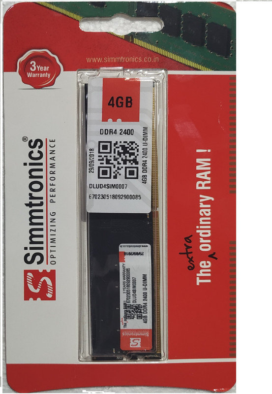simtronics 2400 DDR4 4 GB (Single Channel) PC (simmtronics 4gb ddr4 2400)(Black)