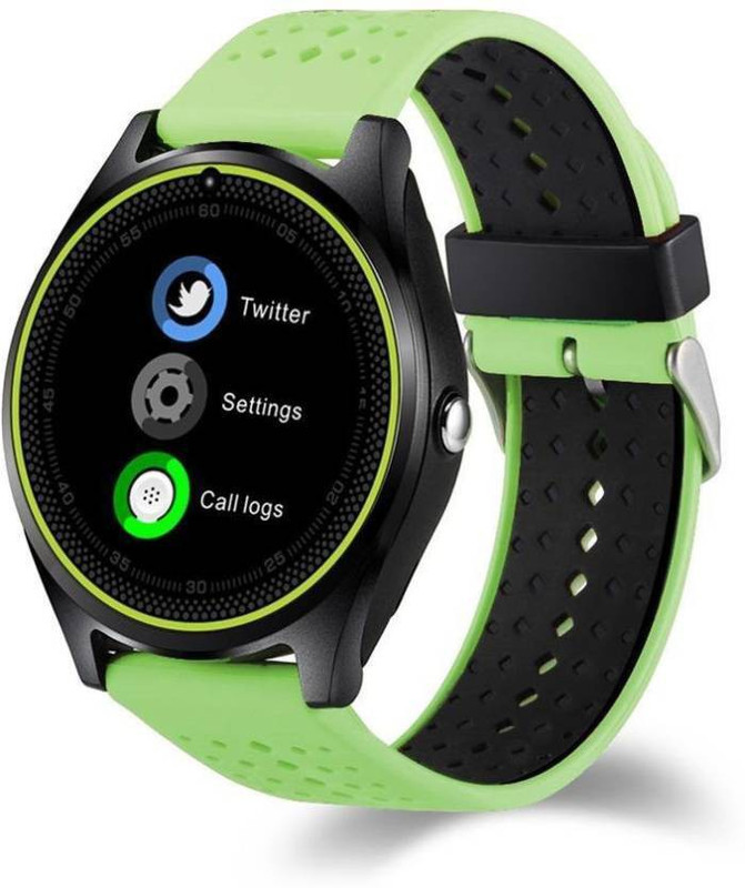 mindfied v9_rednew phone Green Smartwatch(Green Strap Regular)