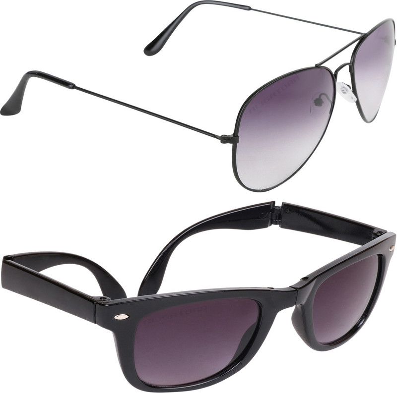 Criba Wayfarer, Aviator Sunglasses(Grey, Black) Criba Wayfarer, Aviator Sunglasses(Grey, Black)