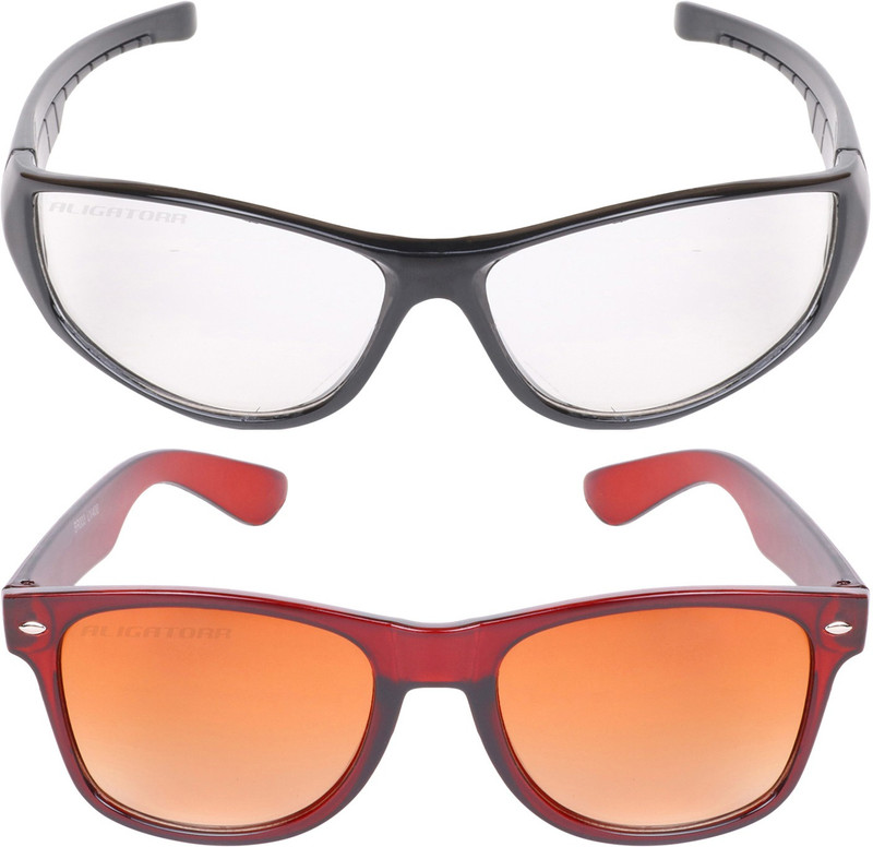 Criba Wayfarer, Retro Square Sunglasses(Golden, Clear) Criba Wayfarer, Retro Square Sunglasses(Golden, Clear)