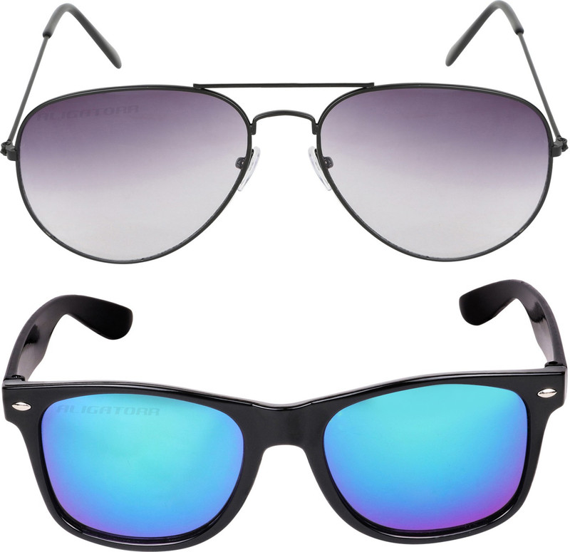 Criba Wayfarer, Aviator Sunglasses(Grey, Blue) Criba Wayfarer, Aviator Sunglasses(Grey, Blue)
