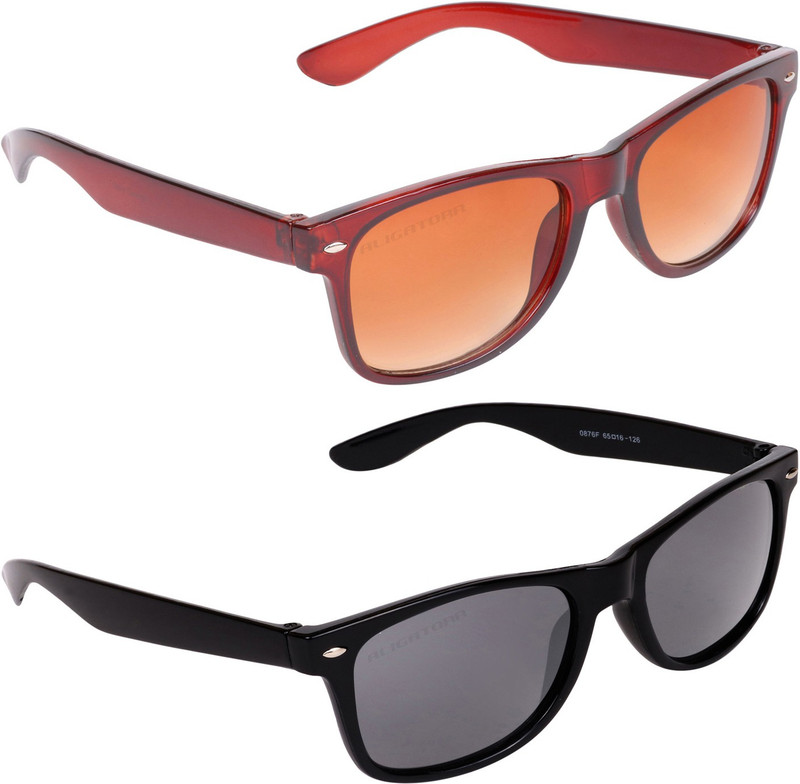 Aligatorr Wayfarer Sunglasses(Brown, Grey)