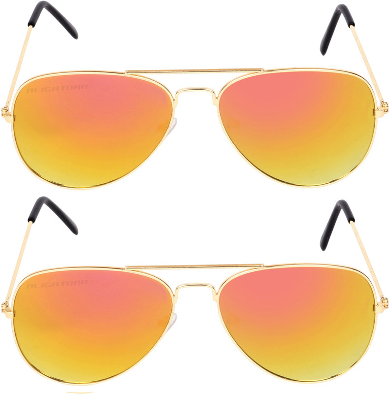 Aligatorr Aviator Sunglasses(Golden)