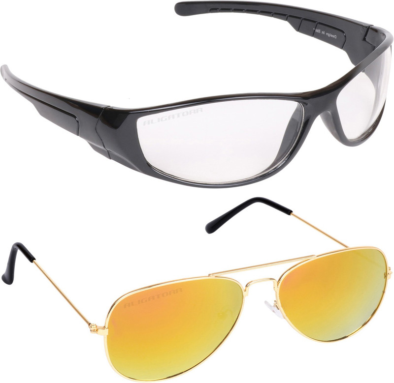 Aligatorr Wrap-around, Aviator Sunglasses(For Boys)