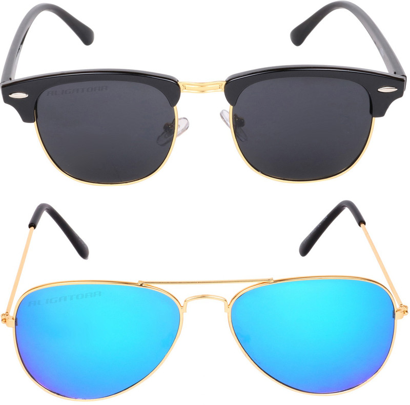 Aligatorr Spectacle , Aviator Sunglasses(Blue, Black)