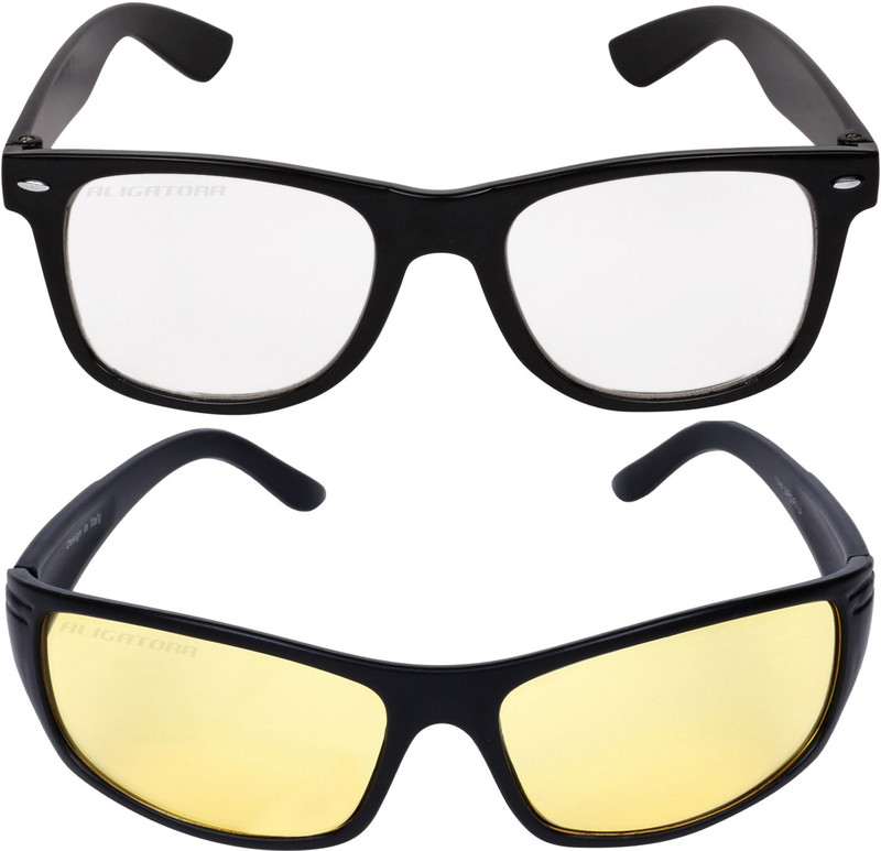 Aligatorr Wayfarer, Retro Square Sunglasses(Clear, Yellow)