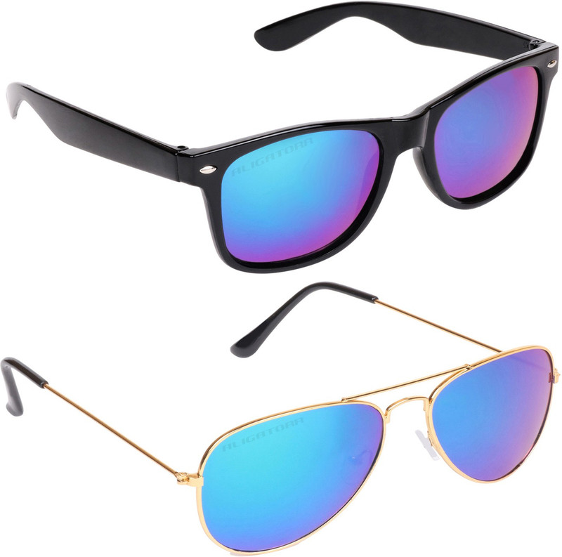 Aligatorr Aviator, Wayfarer Sunglasses(Multicolor)