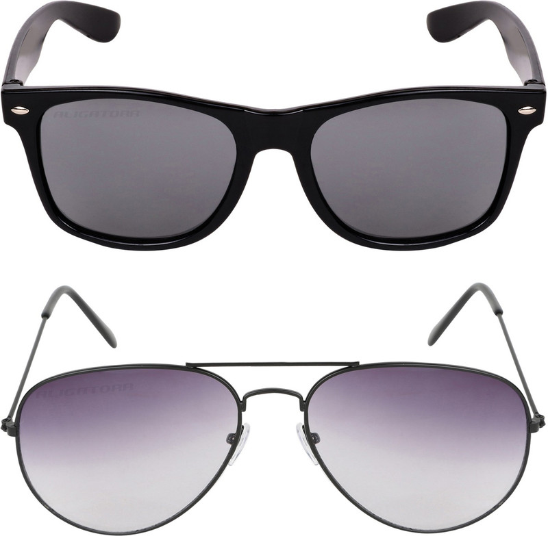 Criba Wayfarer, Aviator Sunglasses(Black, Grey) Criba Wayfarer, Aviator Sunglasses(Black, Grey)