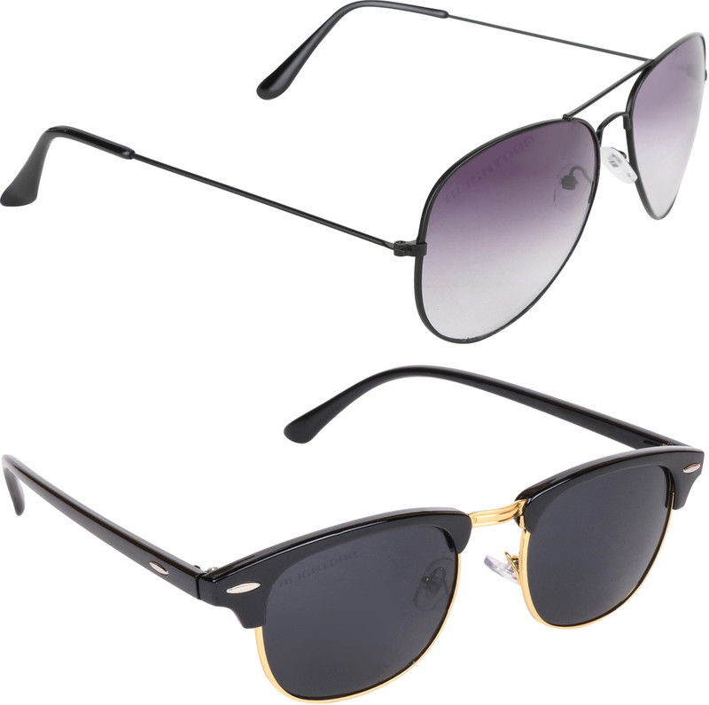 Aligatorr Aviator Sunglasses(Grey, Black)